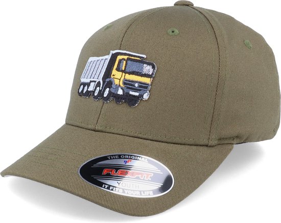 Hatstore- Kids Lorry Truck Olive Flexfit - Kiddo Cap Cap