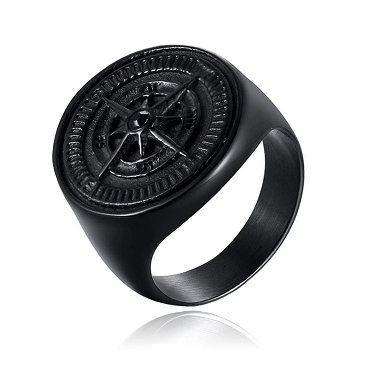 Ring voor Mannen van Mendes Jewelry - Compas Black-20mm