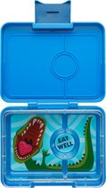 Yumbox Snack - lekvrije Bento box lunchbox - 3 vakken - Surf Blue / Dinosaur tray