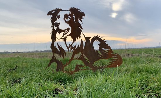 Metalen Hond - Corgi - Tuindecoratie - - Cortenstaal