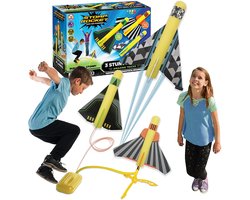 Stomp Rocket Lanceerspeelgoed Stunt Planes Foam Geel 6-delig