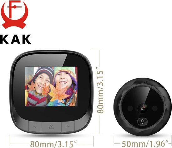 Deurspion - Kijkgat Camera - Deurbel met Camera - Beveiliging - Met LCD Scherm - Infrarood nachtzicht - Automatische Foto's van BluMill — afbeelding 4
