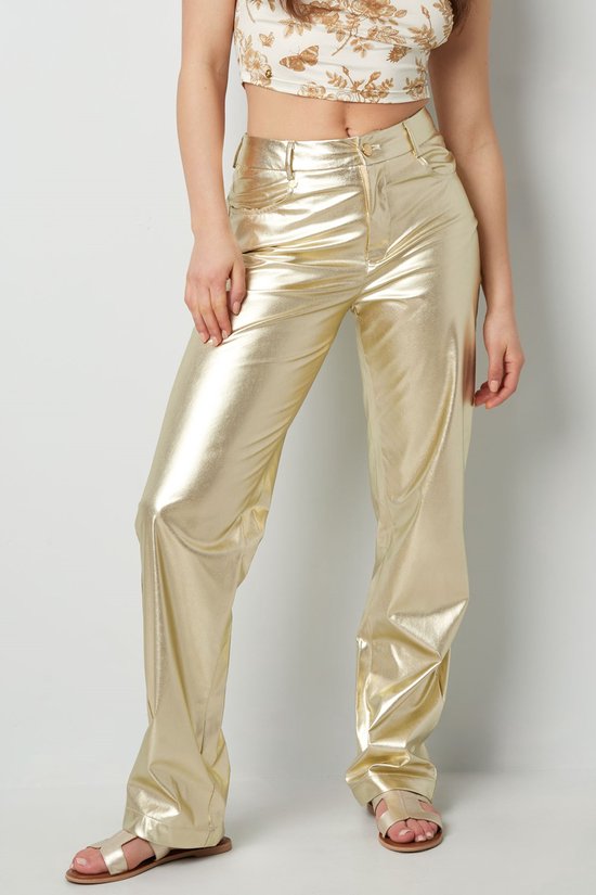 Pantalon métallisé - nouvelle collection - printemps/été - femme - or - taille S