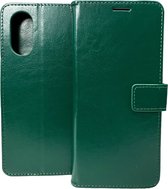 Bookcase Groen Geschikt voor Oppo A17 - portemonnee hoesje - ZT Accessoires
