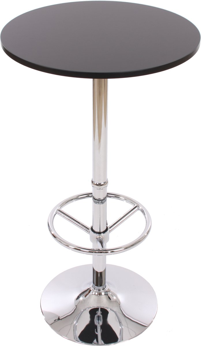 Bartafel Bistrotafel Receptietafel Bari met voetsteun Ø60cm ~ zwart