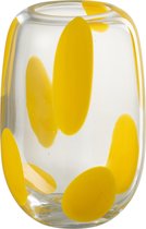 J-Line Vaas Pop Art Vlekken Glas Geel Small