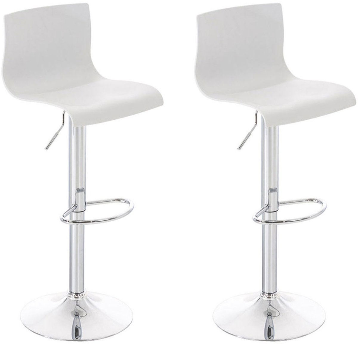 CLP Hover Set van 2 barkrukken - Kunststof wit