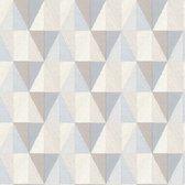 Grafisch behang Profhome 367231-GU vliesbehang licht gestructureerd met grafisch patroon mat blauw bruin grijs 5,33 m2
