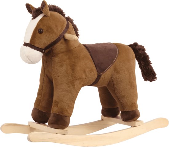BergHOFF Hobbelpaard - 1 tot 3 jaar - Zithoogte 35 cm - Paardengeluiden - Bruin