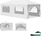 MaxxGarden Partytent - Feesttent 3x6m - Paviljoen - 300 x 600 x 250 cm - 32mm buisdikte - Incl. zijwanden - Wit