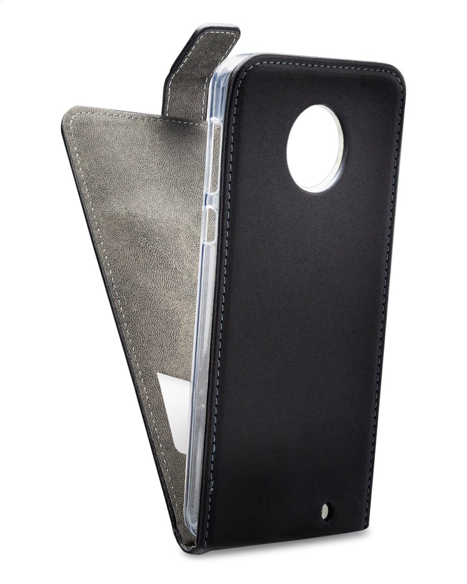 Mobilize Telefoonhoesje geschikt voor Motorola Moto G6 Plus Hoesje | Mobilize Classic Gelly Bookcase | Pasjeshouder voor 1 Pasje | Telefoonhoesje voor Pinpas / OV Kaart / Rijbewijs - Zwart