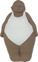J-Line figuur Vrouw Badpak - cement - taupe/wit - small