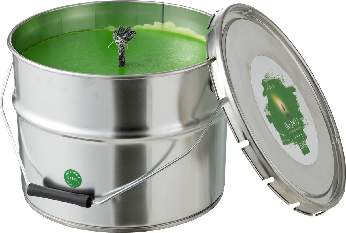 J-Line buitenkaars Verfpot Ikoko - metaal/was - groen - large - 135U