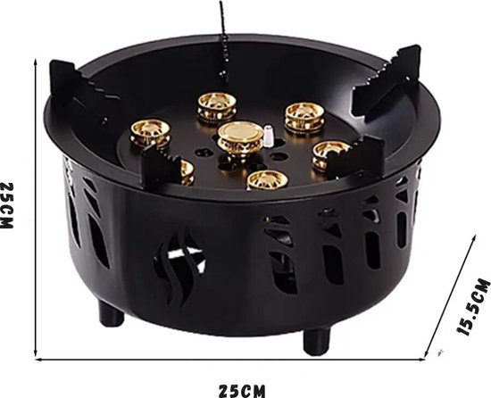 Wokbrander - Kookbrander - Wok Brander - 7 Sterktes - Met Slang en Regelaar - Propaan/Gas - Voor Buiten - Zwart — afbeelding 2