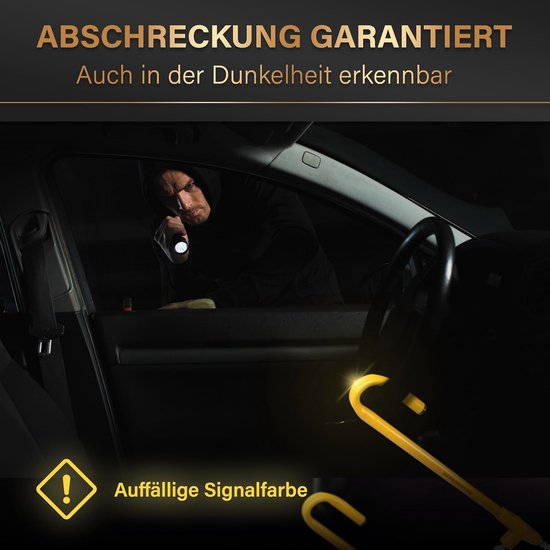 GADLANE Veiligheidsgordelslot, stuurslot, dubbele auto, anti-diefstal, sterke auto-beveiligingsapparaten, geschikt voor bestelwagen en caravan, met 2 sleutels (zwart