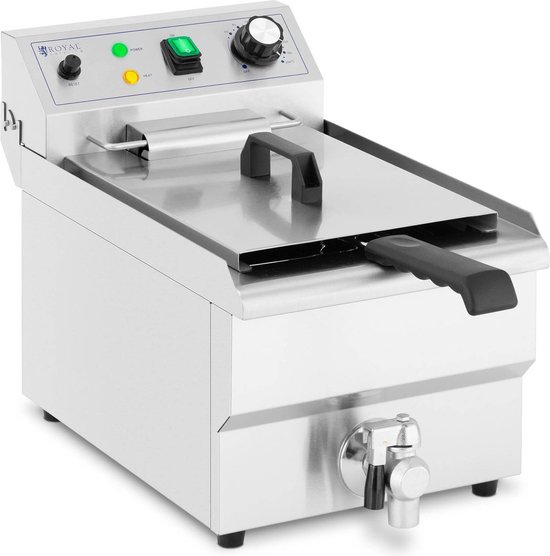 Royal Catering Elektrische friteuse - 9 L - 3.000 W - aftapkraan - koude zone