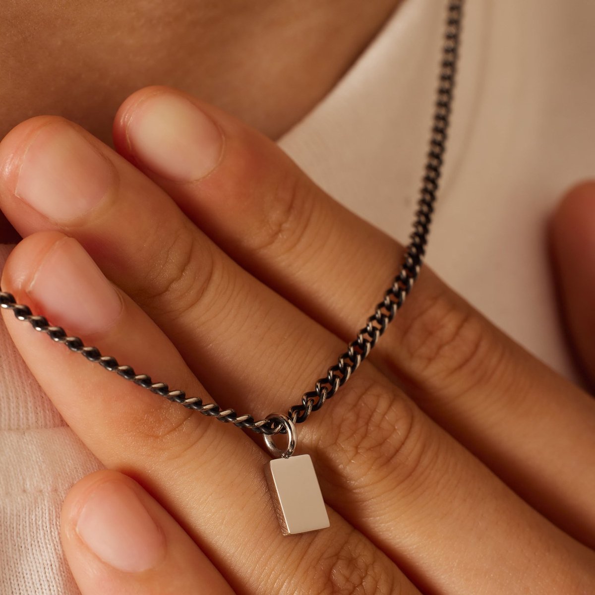Stalen bedel ketting gourmet | -NL