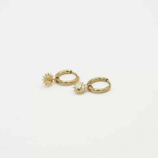 Bijoutheek Oorhangers Kleine Zon Goud