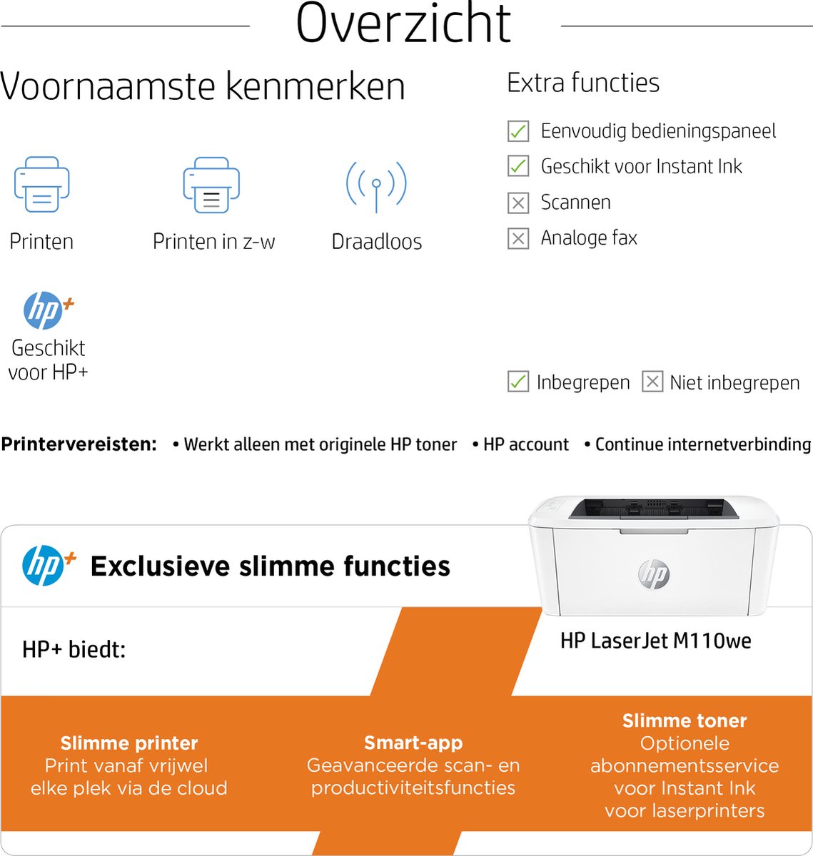 HP LaserJet M110we 1 extra zwarte toner - - Voor 23.59u