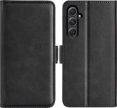 Samsung Galaxy A55 Hoesje - MobyDefend Luxe Wallet Book Case (Sluiting Zijkant) - Zwart - GSM Hoesje - Telefoonhoesje Geschikt Voor Samsung Galaxy A55