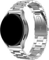 Luxe RVS metalen schakelband - 20mm - Zilver - Smartwatchband voor Samsung Galaxy Watch 42mm / Active / Active2 40 & 44mm / Galaxy Watch 3 41mm / Galaxy Watch 4 - Classic / Galaxy Watch 5 - Pro / Galaxy Watch 6 - Classic / Gear Sport
