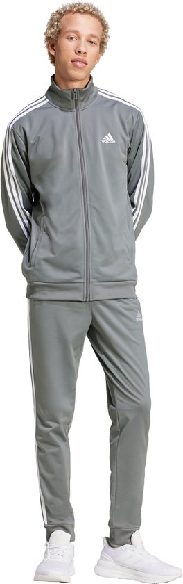 adidas Sportswear Basic 3 Stripes Tricot Trainingspak Heren Grijs XS bol
