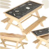 Playos® - Picknicktafel - Zandbak en Krijtbord - 93 x 78 x 68 cm - Zandtafel - Kindertafel - Buitenspeelgoed - Zandbak - Speeltafel
