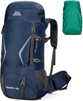 Avoir Avoir®- Hiking Backpack 60L -Blauw-Groot Capaciteitsontwerp - Waterdicht Nylon - 35x23x72cm - Ingebouwd Drinksysteem - Backpacks - Reflecterende Strips - Inclusief Regenhoes- Rugzak - Bol.com