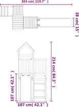 vidaXL Speelhuis met glijbaan massief douglashout