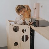 Leea's Tower montessori leertoren - model M - naturel wood - de meest multifunctionele leertoren - keukenhulp - montessori speelgoed - keukentoren