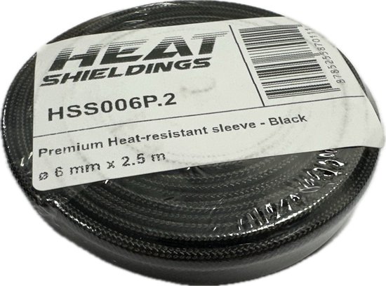 Housse Premium Résistante à la Chaleur Zwart jusqu'à 550°C - 6mm x 2,5m