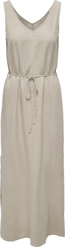 Jacqueline de Yong Jurk Jdysay S/l Linen Maxi Tie Dress Wv 15317392 Oatmeal/melange Dames Maat - S