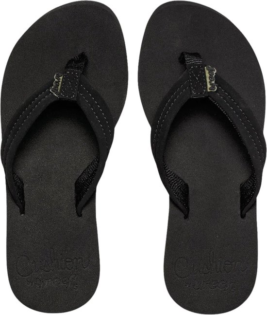 Paar zwarte Reef slippers met dikke zool