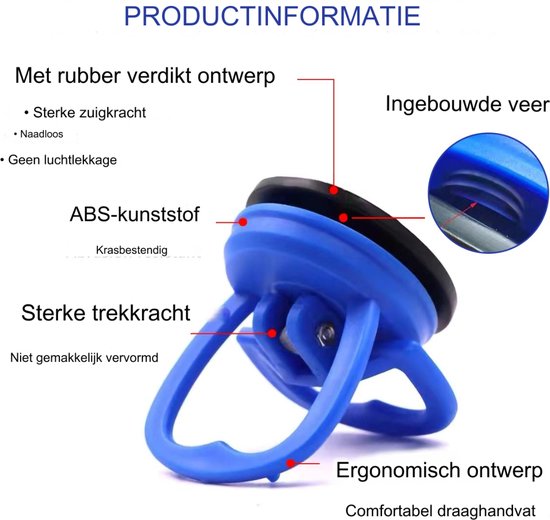 Auto deuken trekker, deuken kit verfloos deuk reparatie tool auto deuk trekker zuignap auto lichaam deuk schade reparatie tool hamer omgekeerde lijm tabs zuignappen (kleur: 43 cm