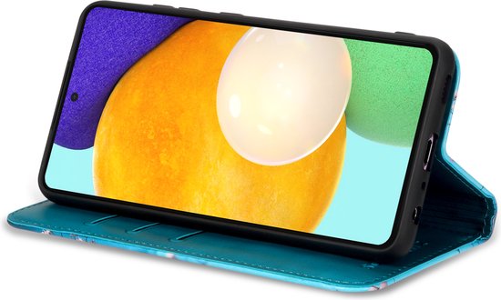 Geschikt voor Samsung Galaxy A25 hoesje - Solidenz bookcase - Telefoonhoesje A25 - Cover Hoesje met bloemen - Met Pasjeshouder - Sierkers