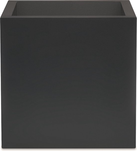 Vaso CUBE In Polietilene 40x40x40 Cm, Colore Antracite, Per Interni Ed Esterni, Resistente UV