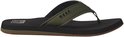 Zwarte slipper met olijfgroene band en Reef logo.