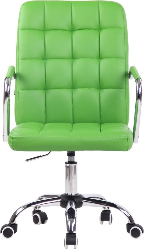 In And OutdoorMatch Bureaustoel Kenton - Groen - Kunstleer - Hoogwaardige bekleding - Comfortabel gevoerd - Luxe uitstraling