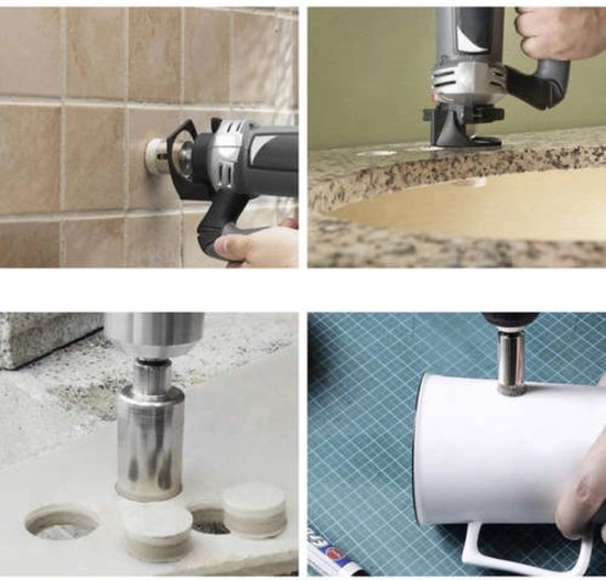 Coffret de 10 forets diamantés Bigstren pour professionnels - Ø 6, 8, 10, 16, 20, 28, 35, 45, 50 et 68 mm