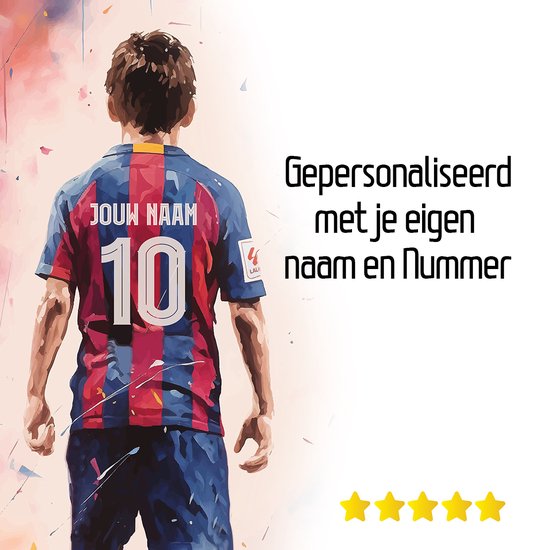 Affiche de Voetbal personnalisée | 61x91,5 centimètres | Barcelona Poster | Affiche de football | Propre naam et numéro | Design de médias couleur | Affiche | Posters | Art du Voetbal