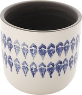 Decoratieve bloempot in witte en blauwe zandsteen H12