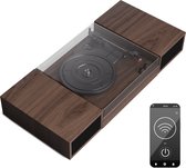 Auna TT-Play 2X10W - Platenspeler - Pick-Up - 3 Toerentallen - Bluetooth - Donker hout