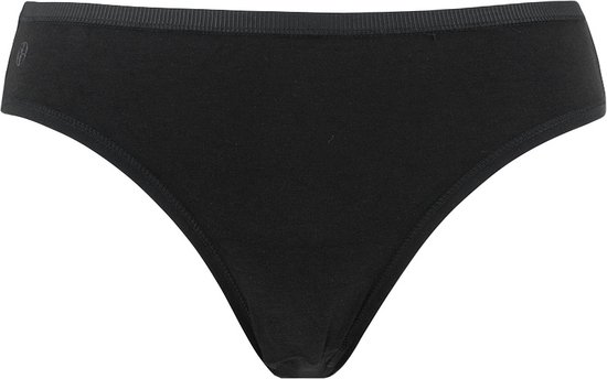 Zwarte bamboe slip met subtiele ribbelband.