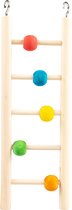 Duvoplus - Speelgoed Voor Dieren - Vogel - Kleurrijk Houten Ladder & Kralen 23x7x1,5cm Meerkleurig - 1st