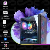 Gaming Desktop PC - Intel Core i5 3.6GHz - GeForce RTX 2060 6GB GDDR6 - 16GB RAM - 512GB SSD - WiFi 600M - Bluetooth 5.0 - RGB-ventilator x 6 - Windows 10 - Krachtig - Veelzijdig - Soepele prestaties - Stijlvol ontwerp