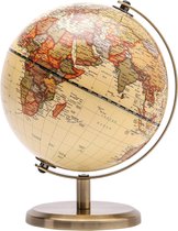 Globe antique avec socle en métal - Décoration géographique pédagogique