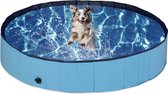 Relaxdays hondenzwembad - 160x30 cm - zwembad middelgrote honden - afvoerdop - kunststof