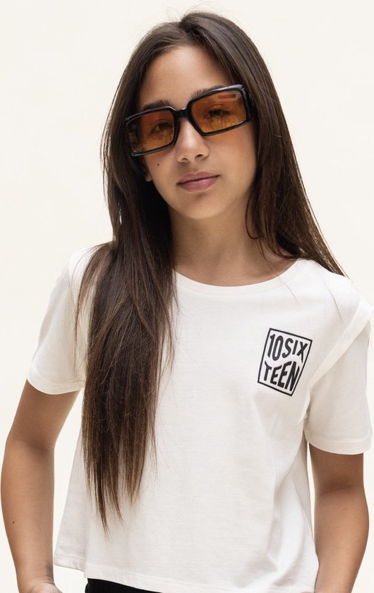 LOOXS 10sixteen 2413-5477-003 Meisjes T-Shirt - Maat 176 - Gebroken Wit van 52%Cotton 48%Modal jersey