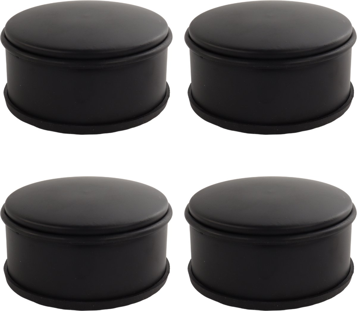 NORDIX Deurstop - 4 stuks - Deurstopper - Deurbuffer - Deurstoppers voor Binnen - Mat Zwart - 11x5.3cm - BASSO