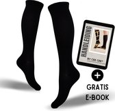 Sandside - Compressiekousen 1 Paar - Steunkousen Vrouwen en Mannen - Compressie sokken - Hardloopsokken - Sportsokken - Zwart - Maat 36-40 S/M